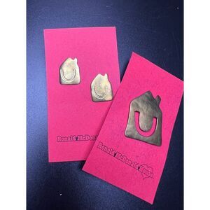 Hammered Brass Earring/Pin Set